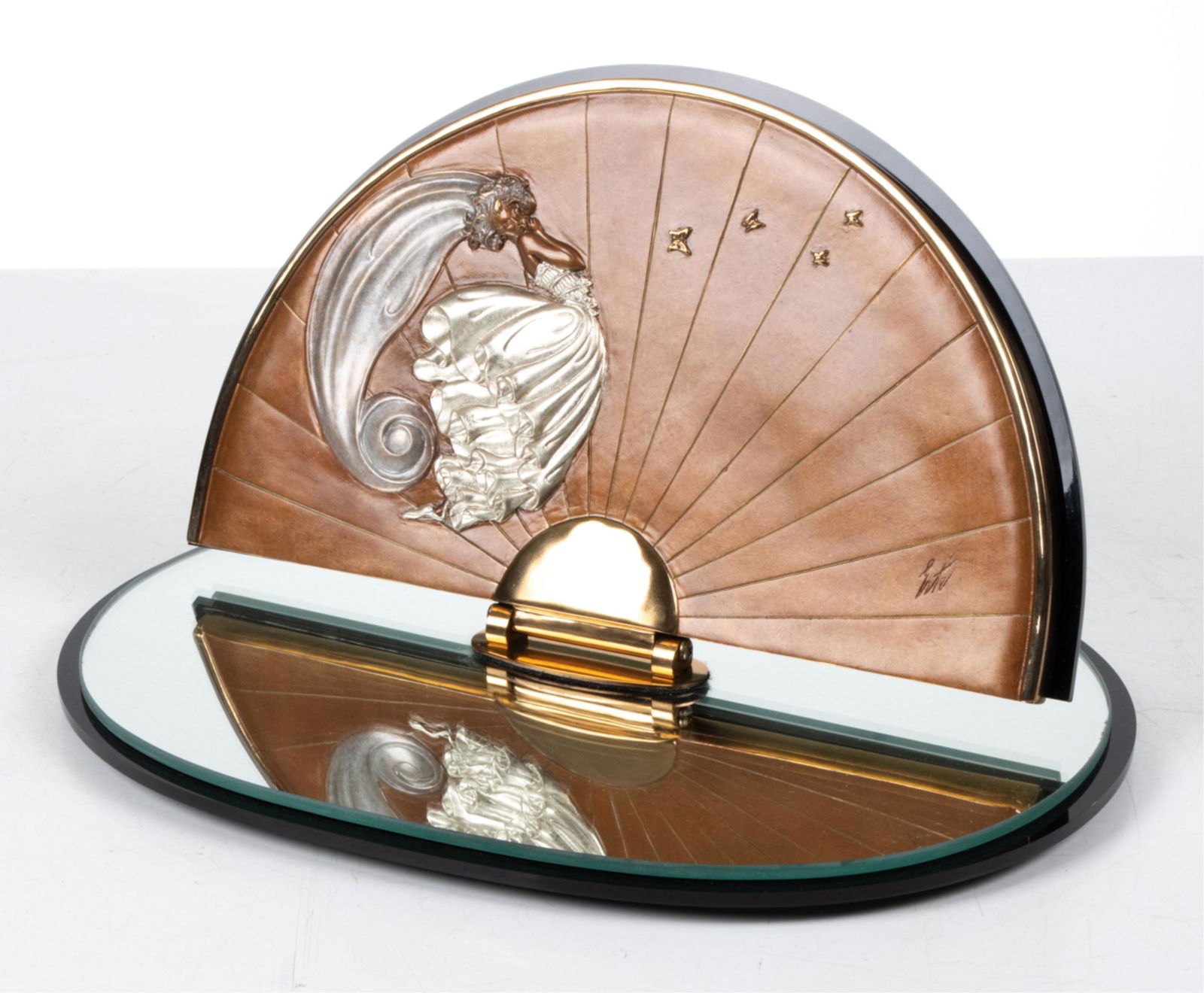 AFTER ERTE (ROMAIN DE TIRTOFF) BRONZE TABLE MIRROR (1 of 10)
