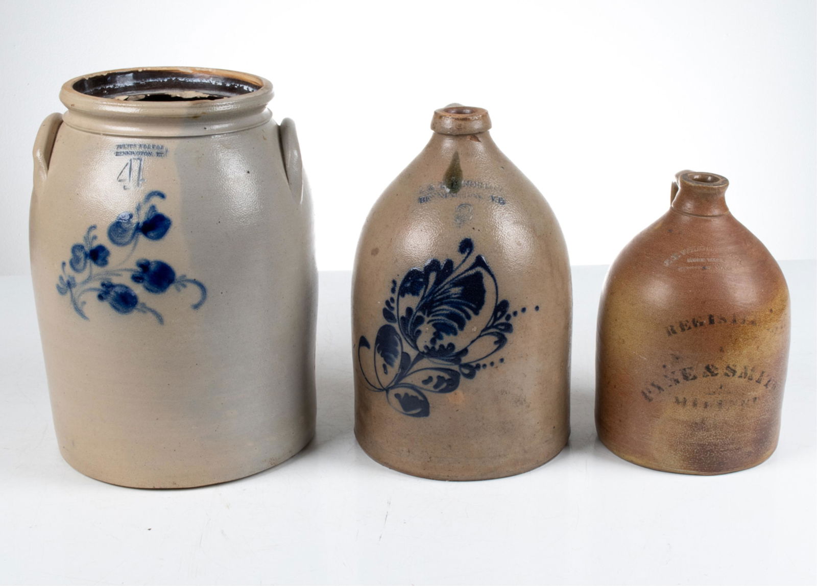 ANTIQUE STONEWARE CROCK & JUGS, INCL. BENNINGTON (1 of 20)