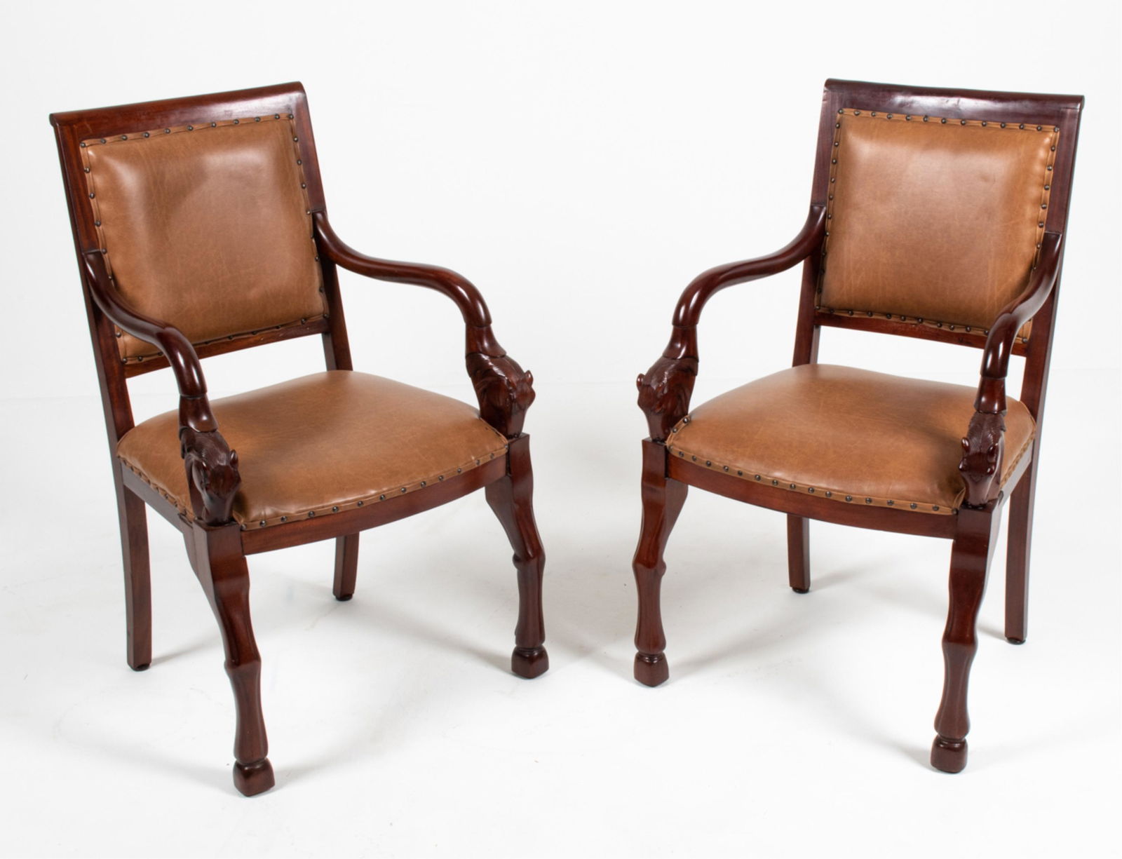 PAIR OF CARVED HORSE HEAD ARMCHAIRS (1 of 16)