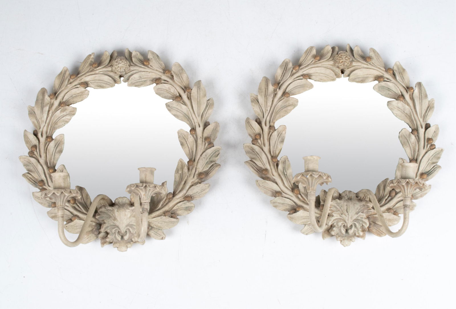 PAIR OF HOLLYWOOD REGENCY GIRANDOLE MIRRORS (1 of 14)
