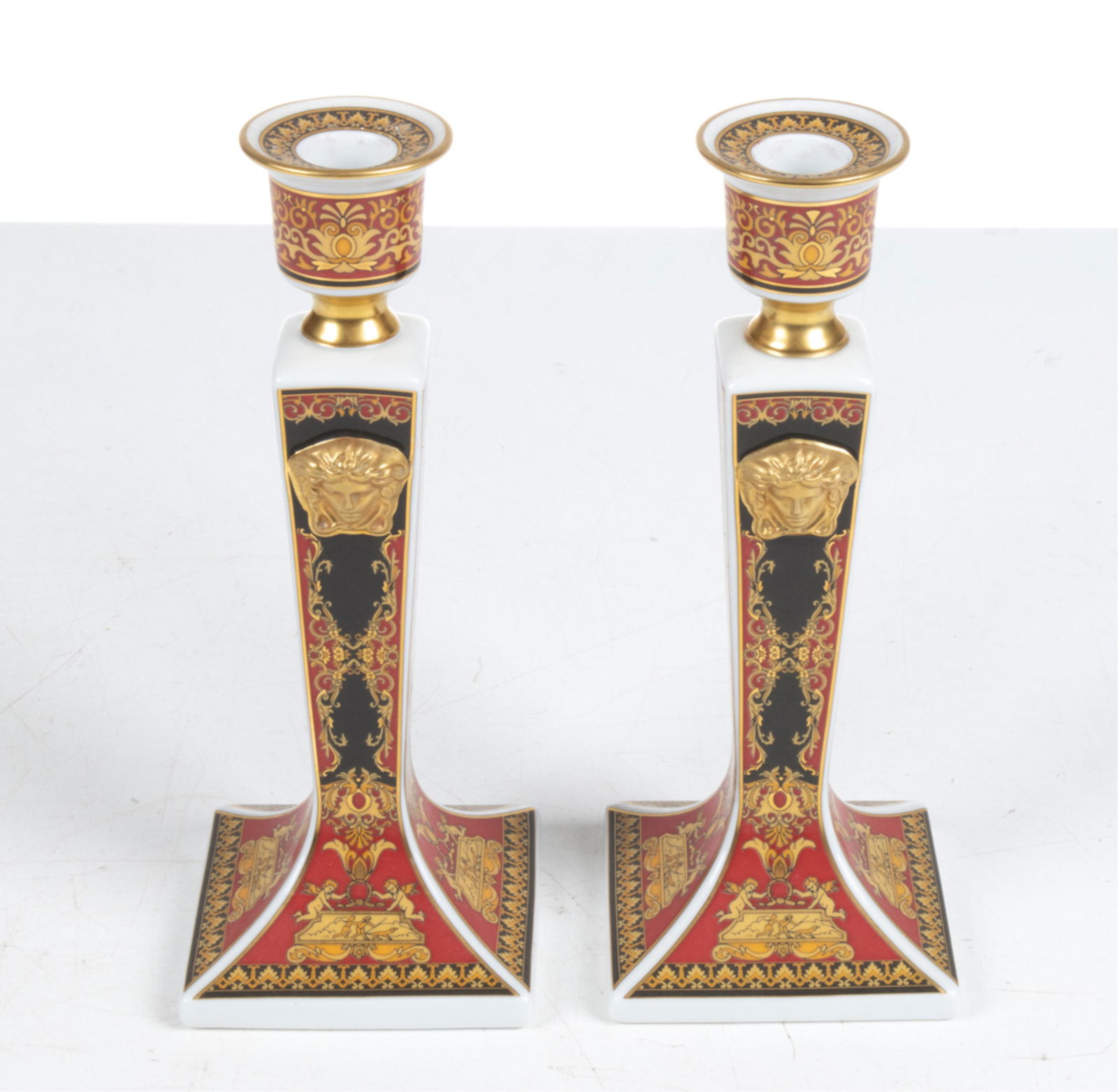 PAIR OF ROSENTHAL VERSACE MEDUSA CANDLESTICKS (1 of 14)
