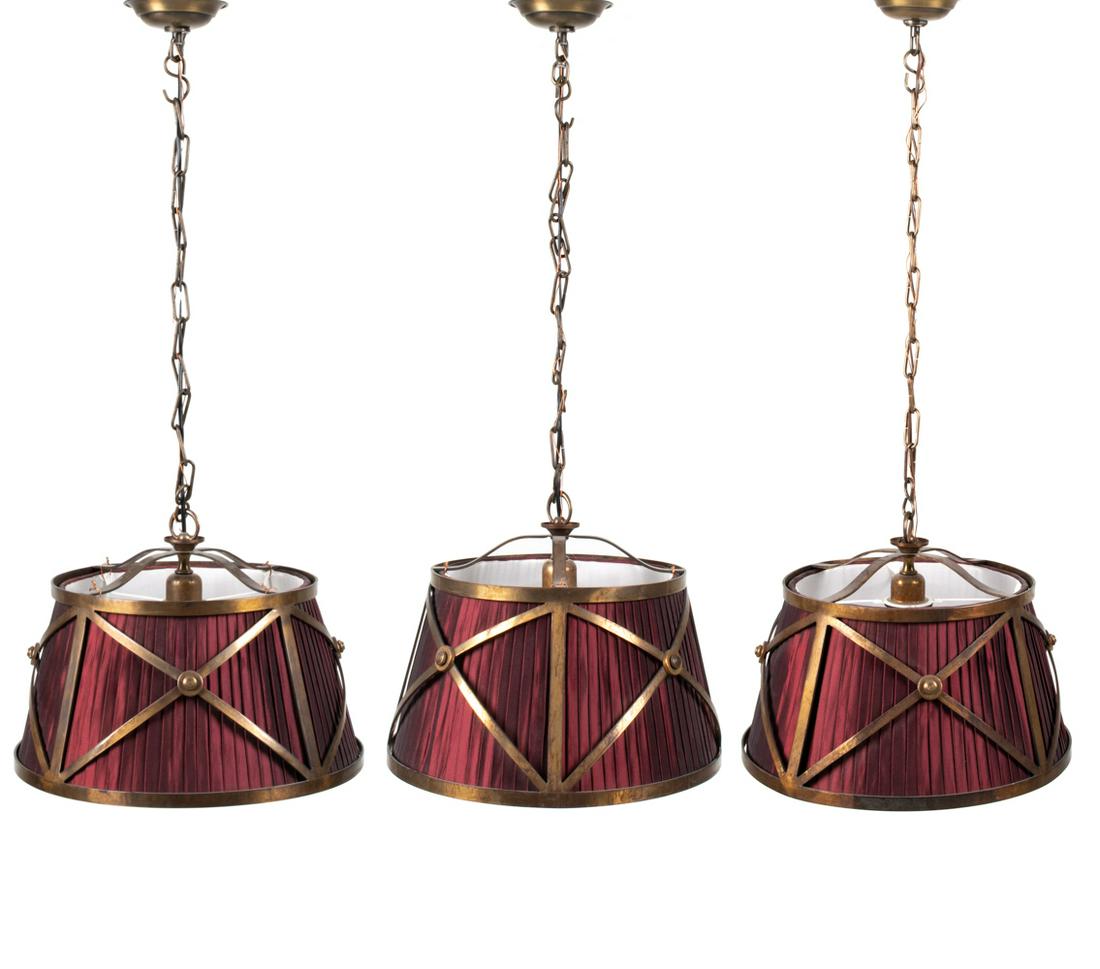 SET OF (3) VAUGHAN "MENTON" PENDANT DRUM LIGHTS (1 of 10)