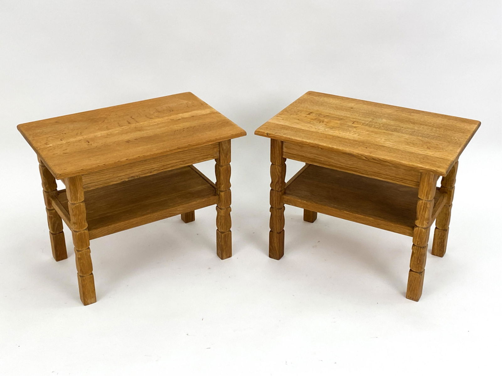 PAIR KJAERNULF-STYLE DANISH OAK SIDE TABLES (1 of 11)