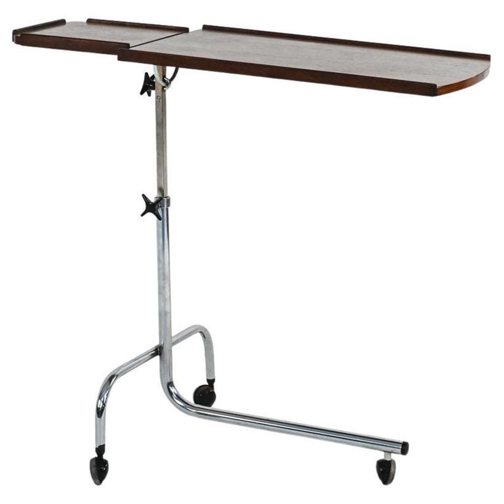 HMN ROSEWOOD & CHROME ADJUSTABLE READING TABLE (1 of 11)