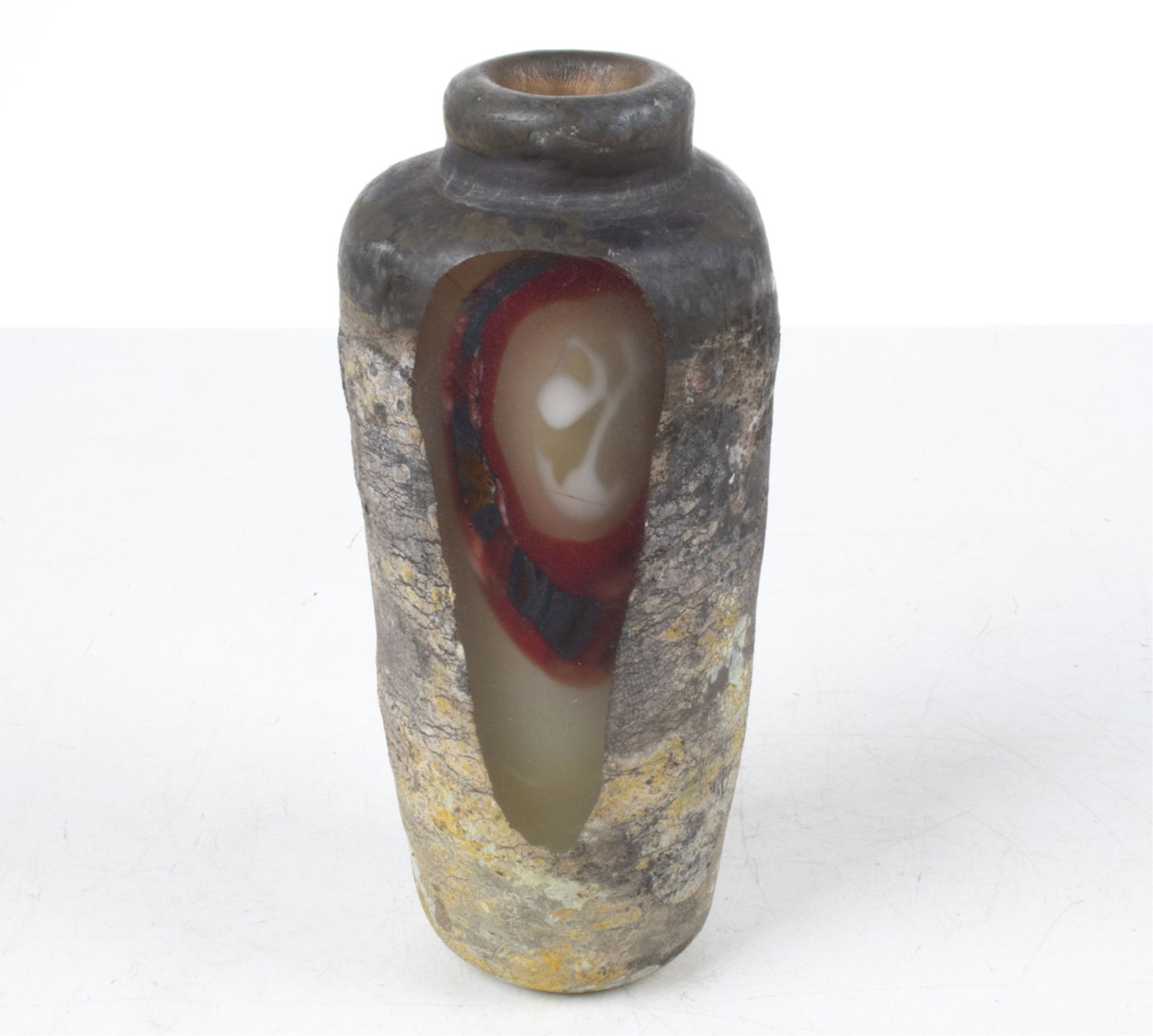 ATTR. JOHN KUHN CHEMICALLY-TREATED GLASS VASE (1 of 6)