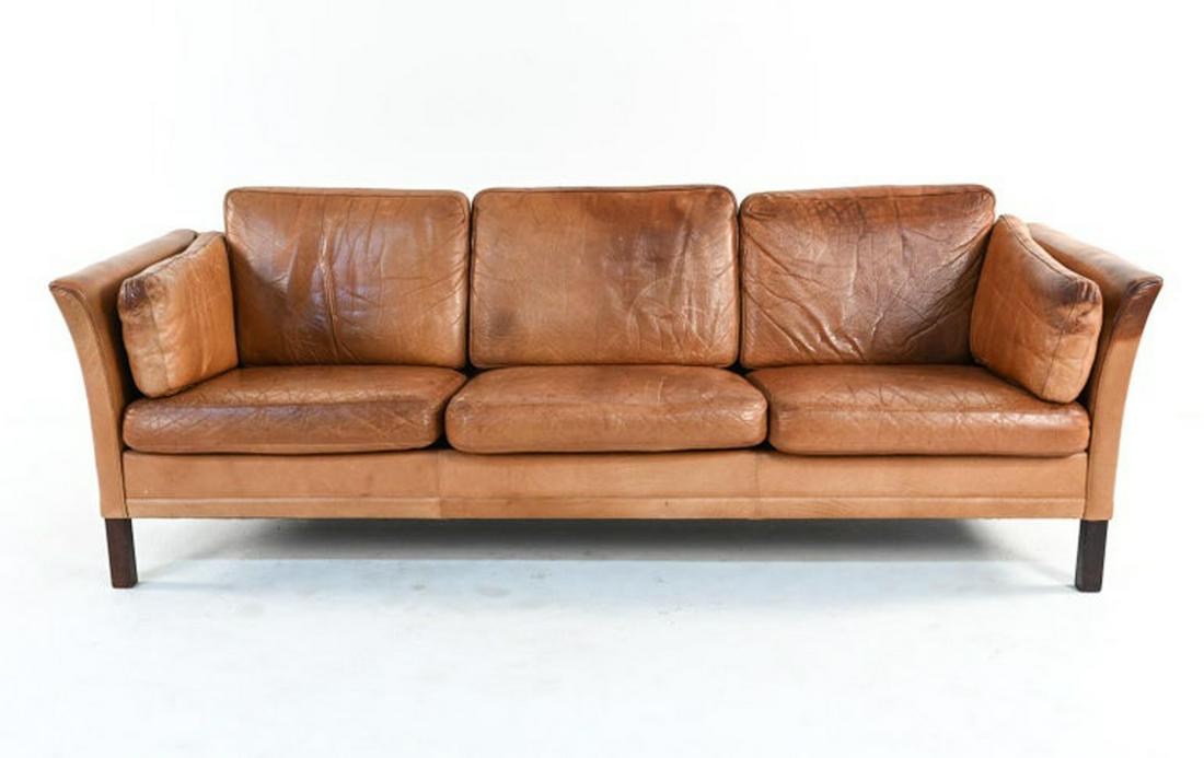 MOGENS HANSEN BUFFALO LEATHER SOFA, C. 1970'S (1 of 9)