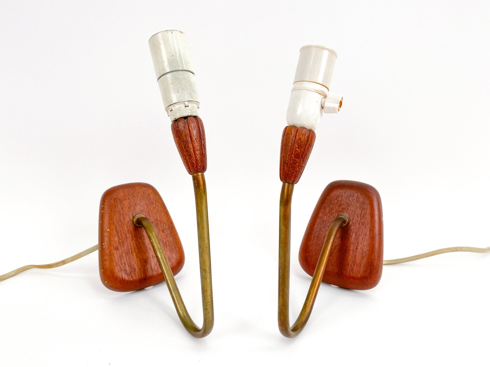 PAIR OF TEAK DANISH MID-CENTURY WALL SCONCES (1 of 8)