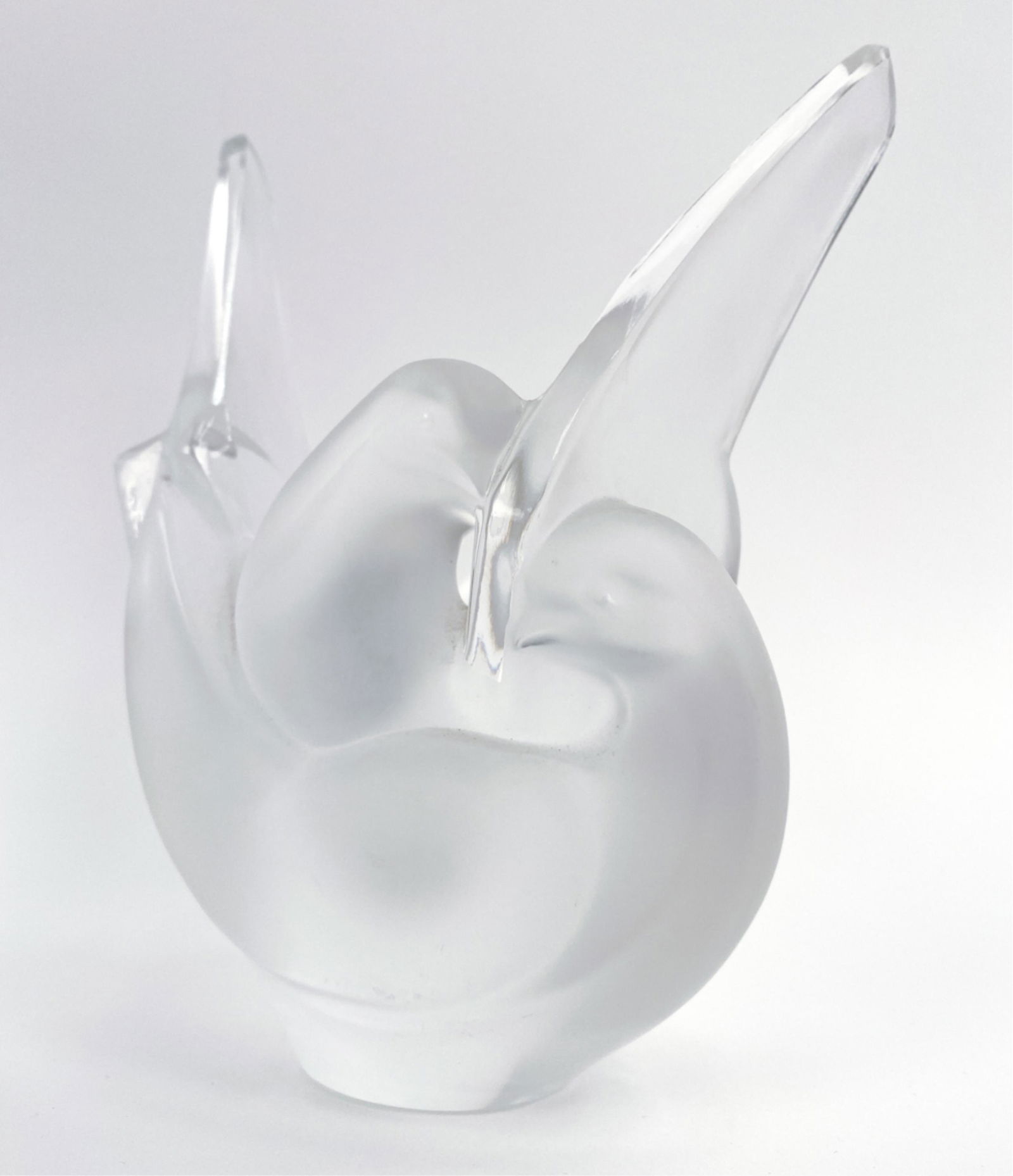 LALIQUE FROSTED CRYSTAL BIRD VASE (1 of 9)