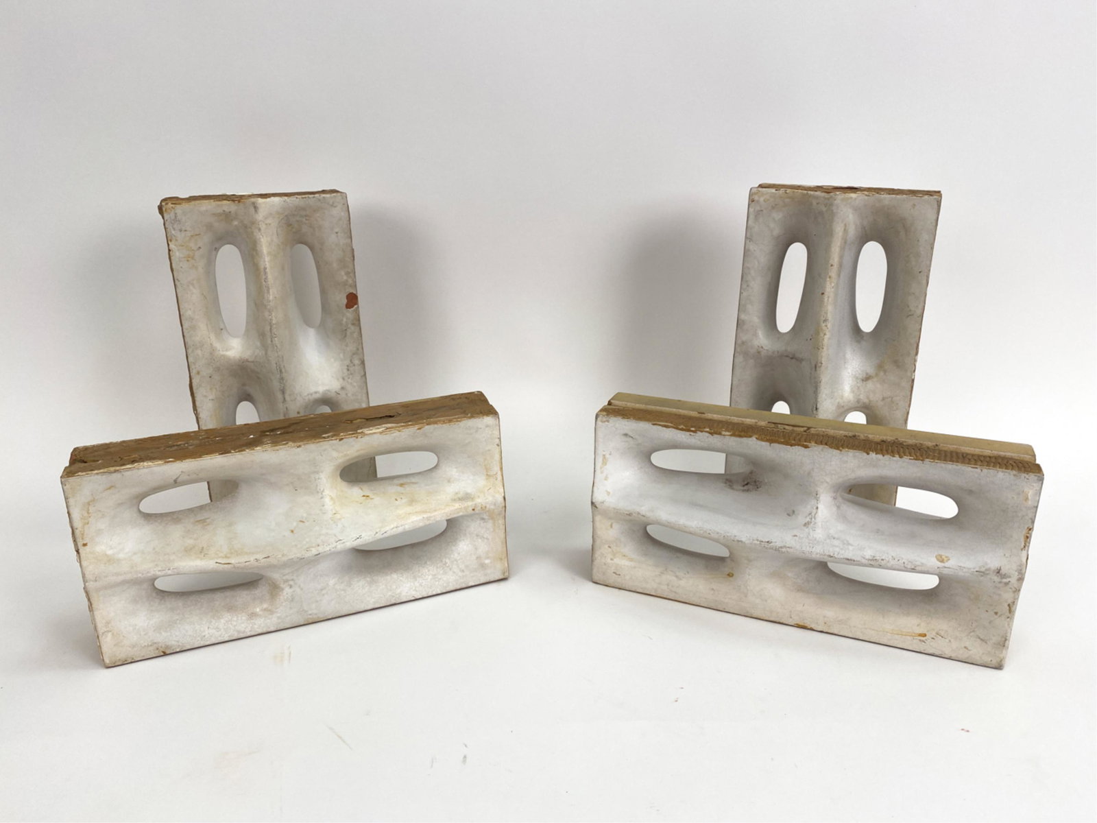 (4) MID-CENTURY SCULPTURAL CERAMIC BLOCKS (1 of 12)