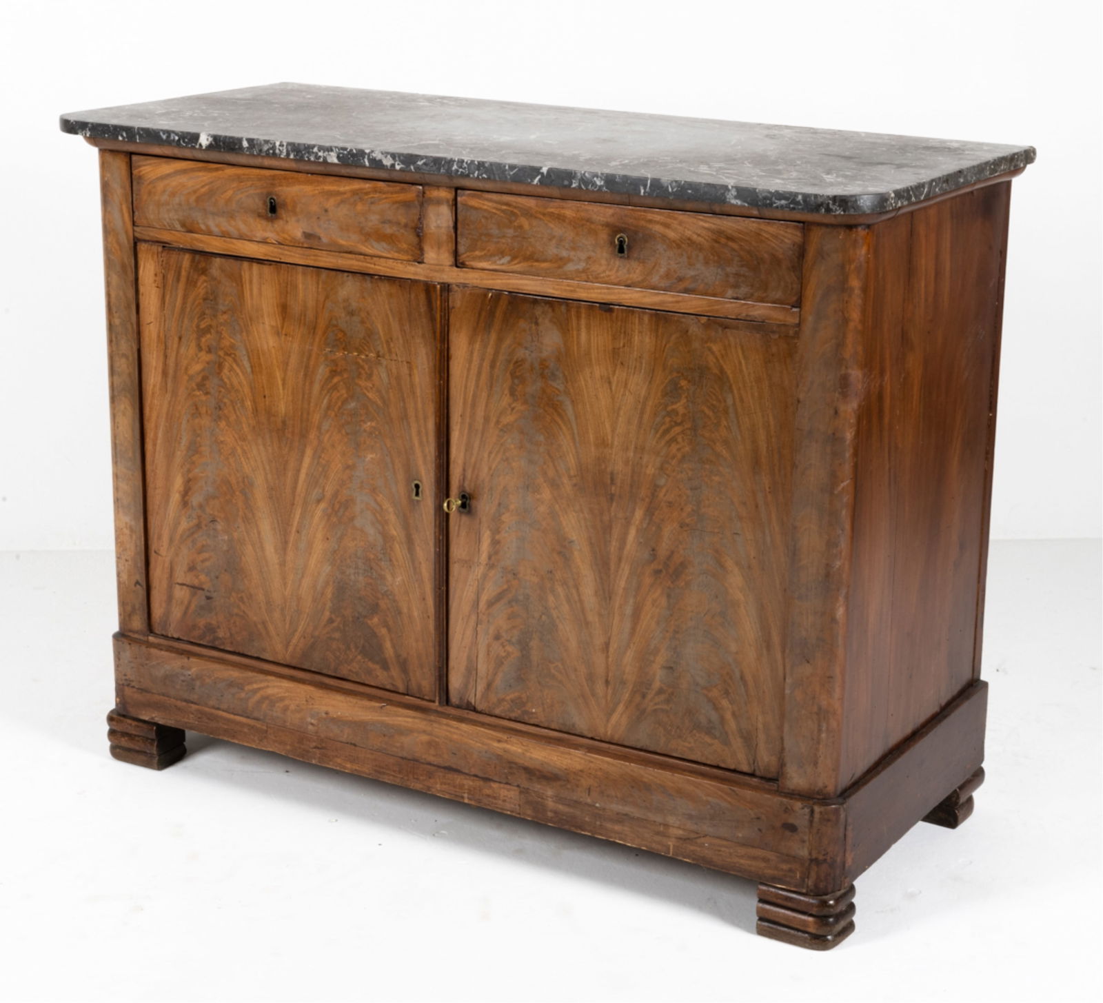 19TH C. FRENCH MARBLE-TOP BUFFET CABINET (1 of 17)