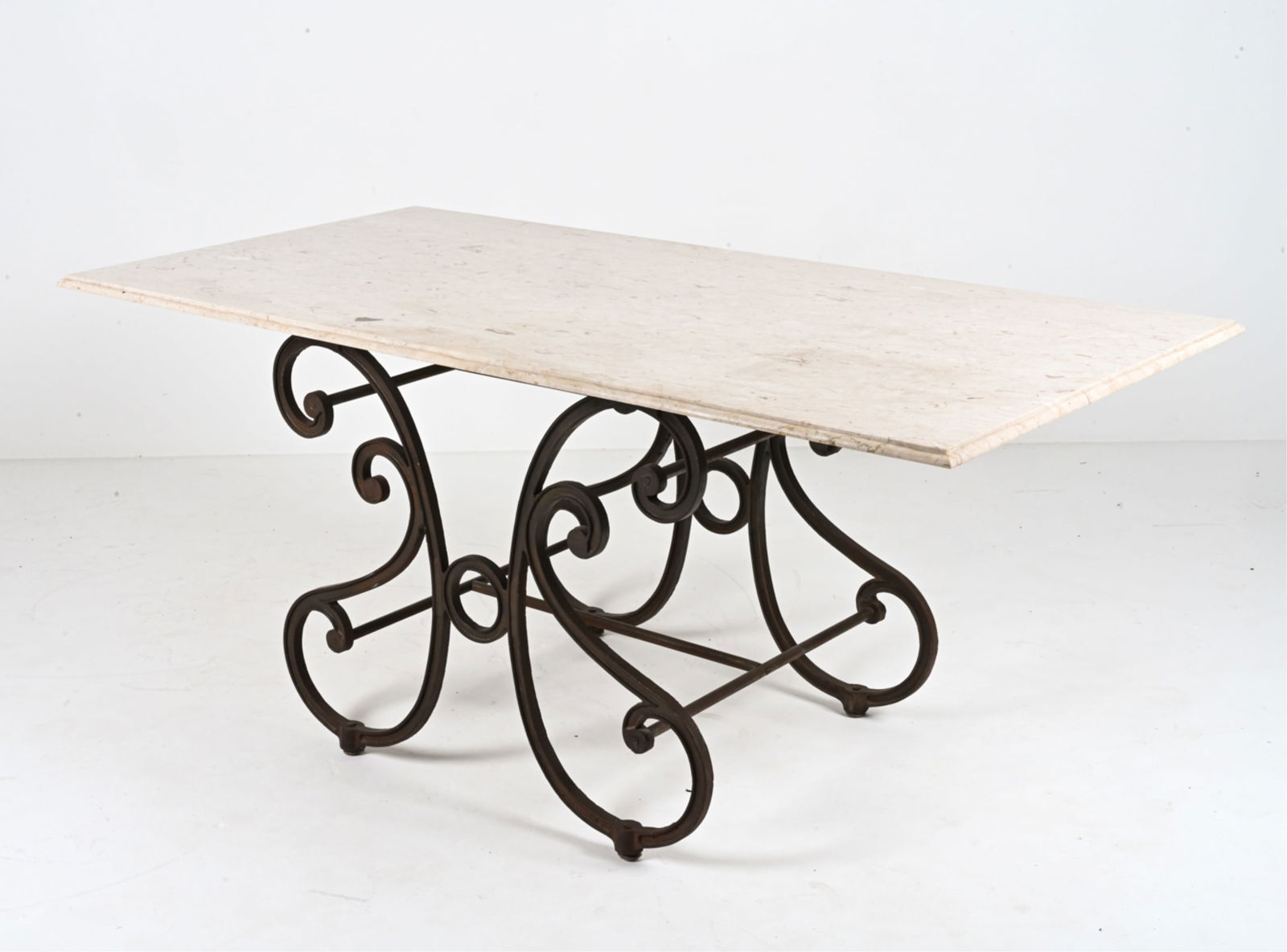 FRENCH CAST IRON & MARBLE PASTRY TABLE (1 of 10)