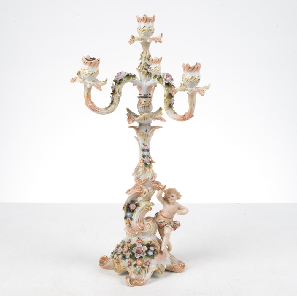 19TH C. GERMAN PORCELAIN CANDELABRA (1 of 7)