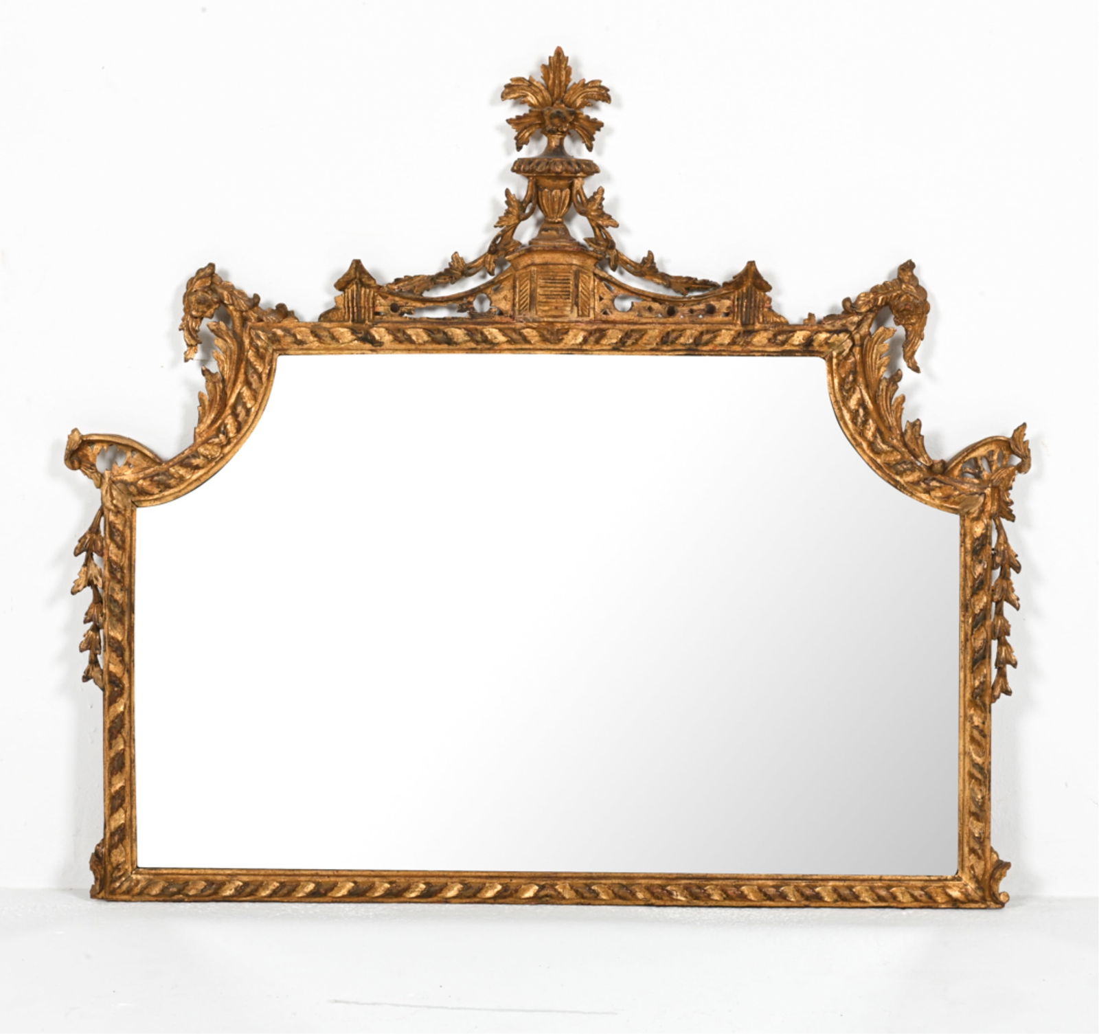 CHINESE CHIPPENDALE-STYLE GILT MANTEL MIRROR (1 of 8)