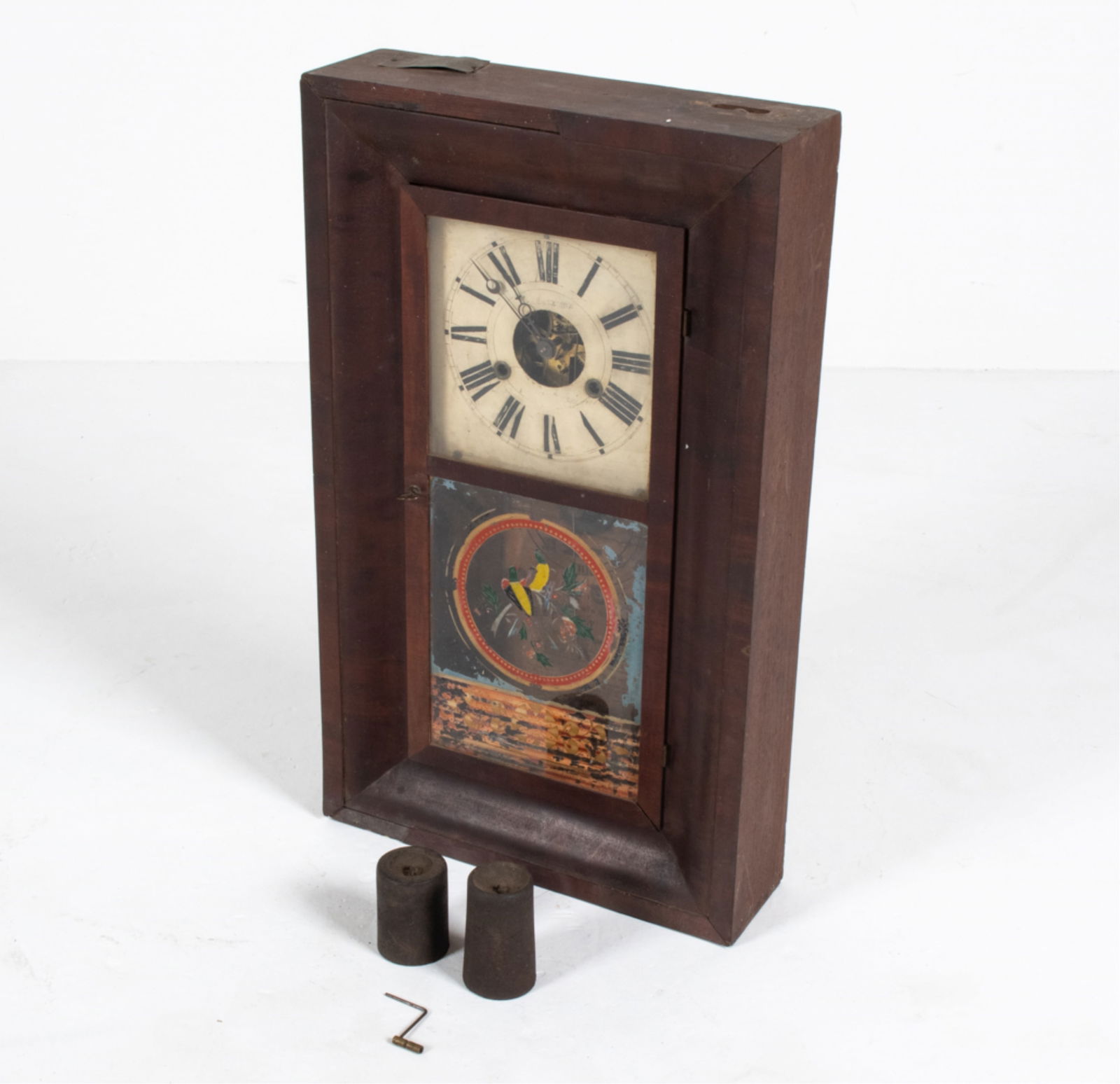 ANTIQUE C. JEROME CLOCK W/ REVERSE-PAINTED GLASS (1 of 20)