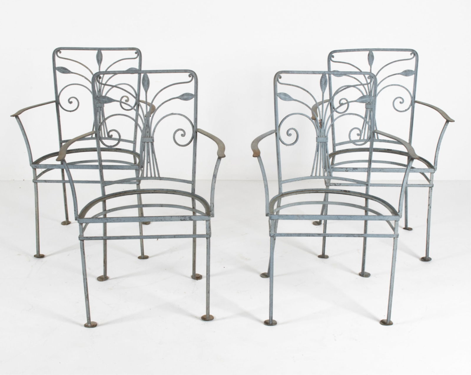 SET OF (4) MID-CENTURY METAL PATIO CHAIR FRAMES (1 of 13)