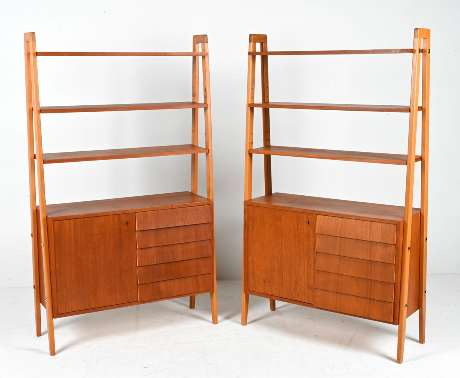 PAIR OF SWEDISH TEAK BOOKSHELF CABINETS (1 of 15)