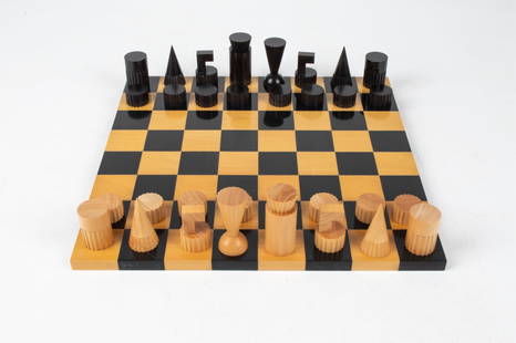 GHISO FOR DUNHILL CHESS & DRAUGHTS SET: Dimensions: (box) H 4.5" x W 17" x D 17" Condition: Good used condition. Box with separation to corners.