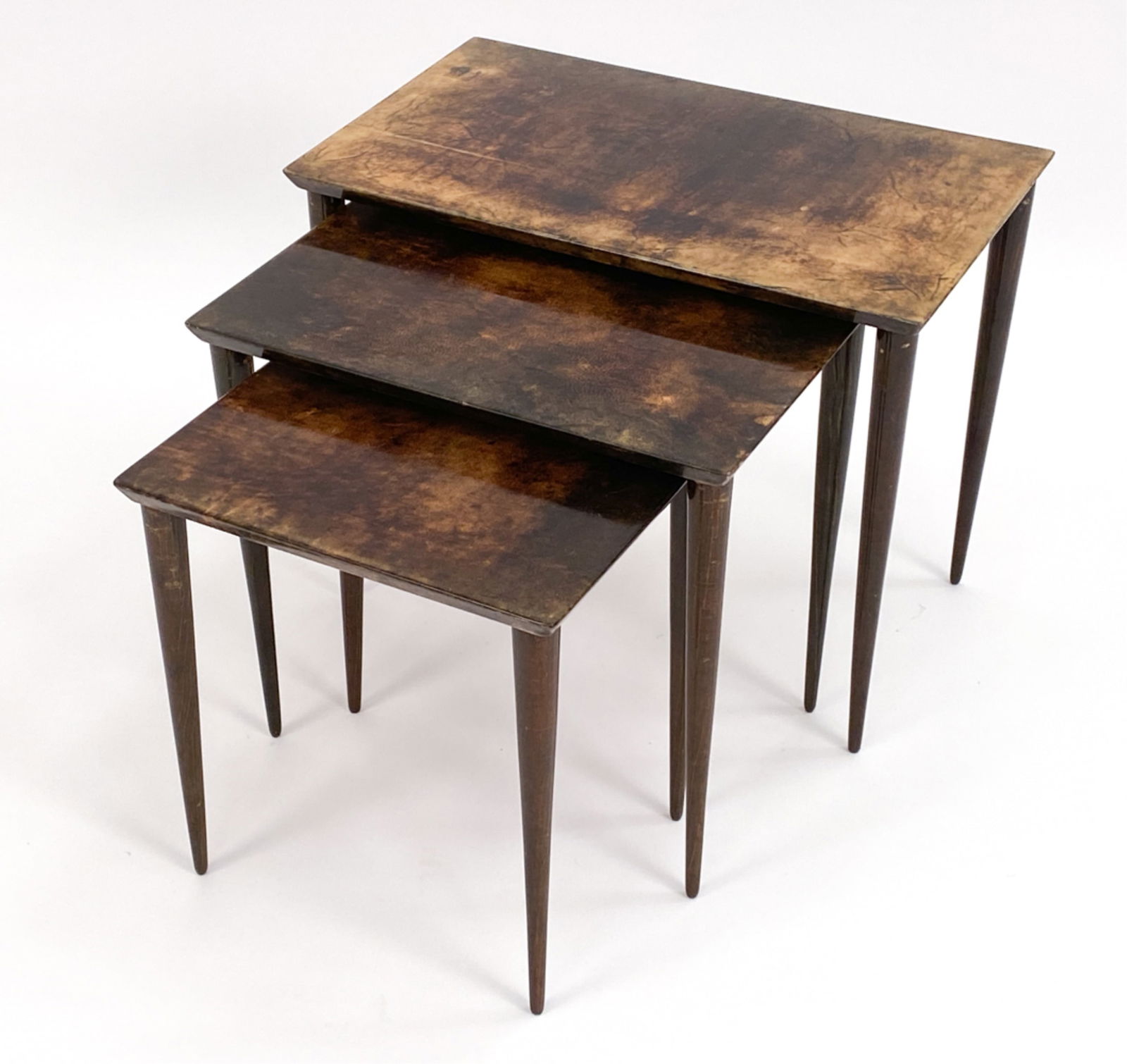 (3) ALDO TURA GOATSKIN NESTING TABLES (1 of 13)