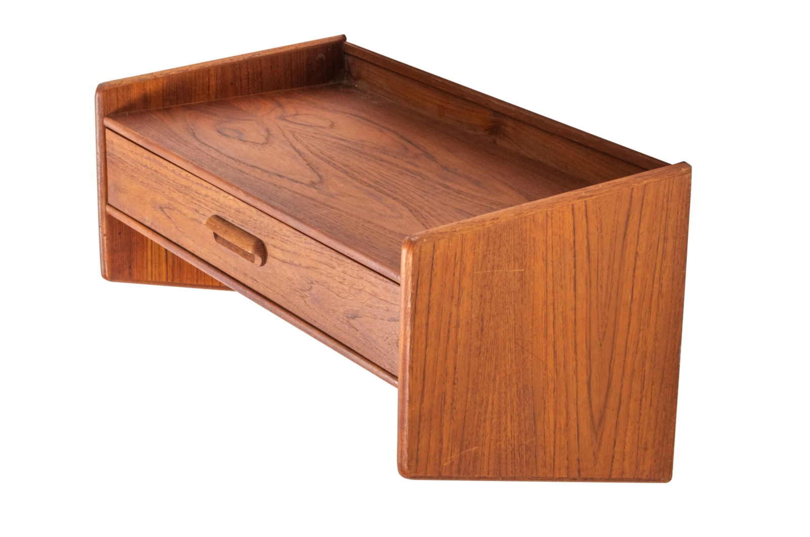 DANISH MID-CENTURY TEAK WALL-MOUNTED NIGHTSTAND (1 of 9)