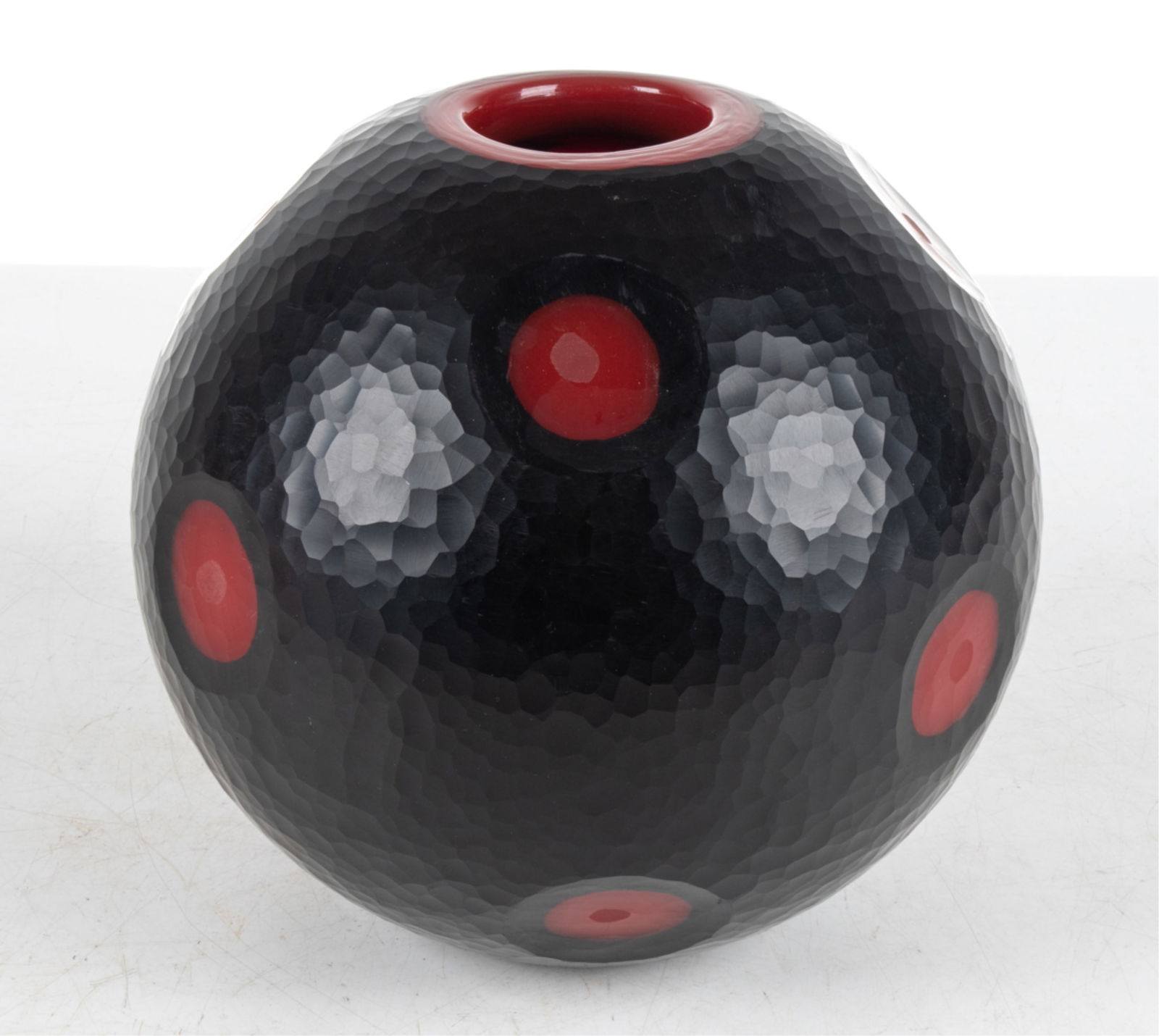 ATTR. VENINI MURANO ART GLASS BATTUTO VASE (1 of 6)