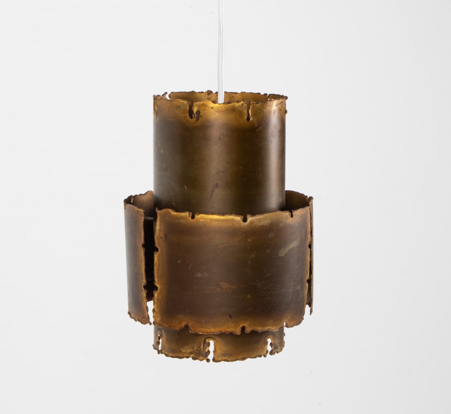 HOLM SORENSEN BRUTALIST TORCH-CUT BRASS PENDANT (1 of 8)