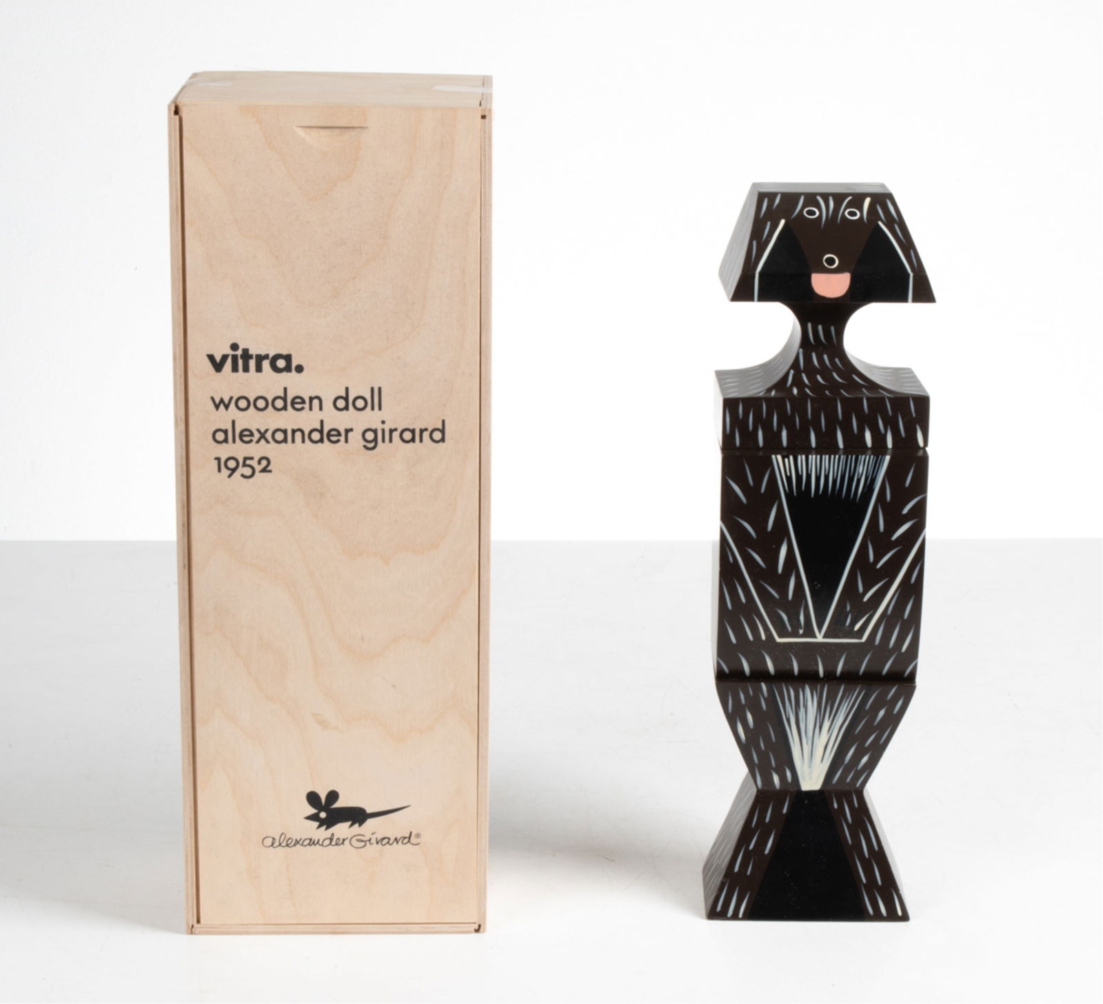 ALEXANDER GIRARD FOR VITRA WOODEN DOLL: Dimensions: (box) H 18" x W 6.5" x D 5" Condition: New in original box.