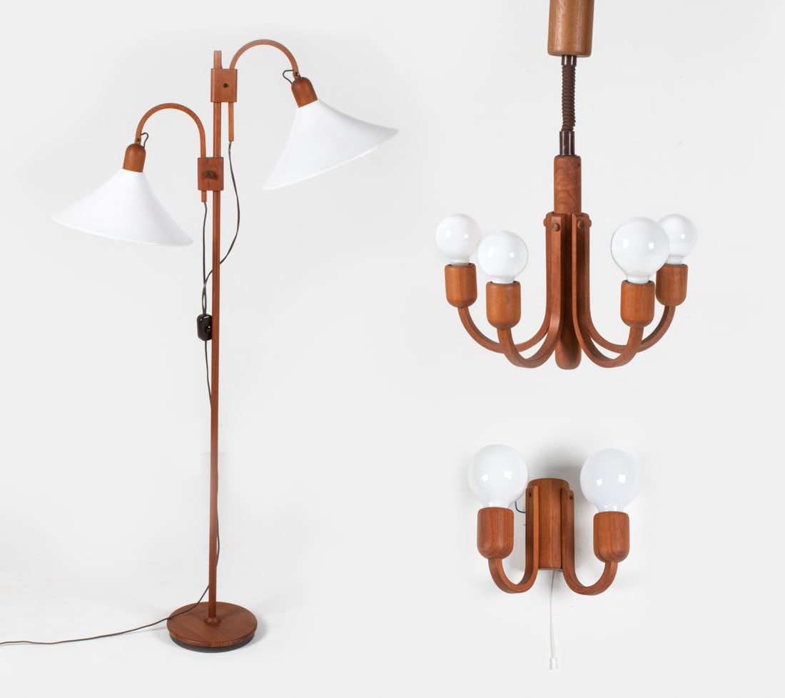 (3) DOMUS DANISH MODERN TEAK LIGHT FIXTURES (1 of 18)
