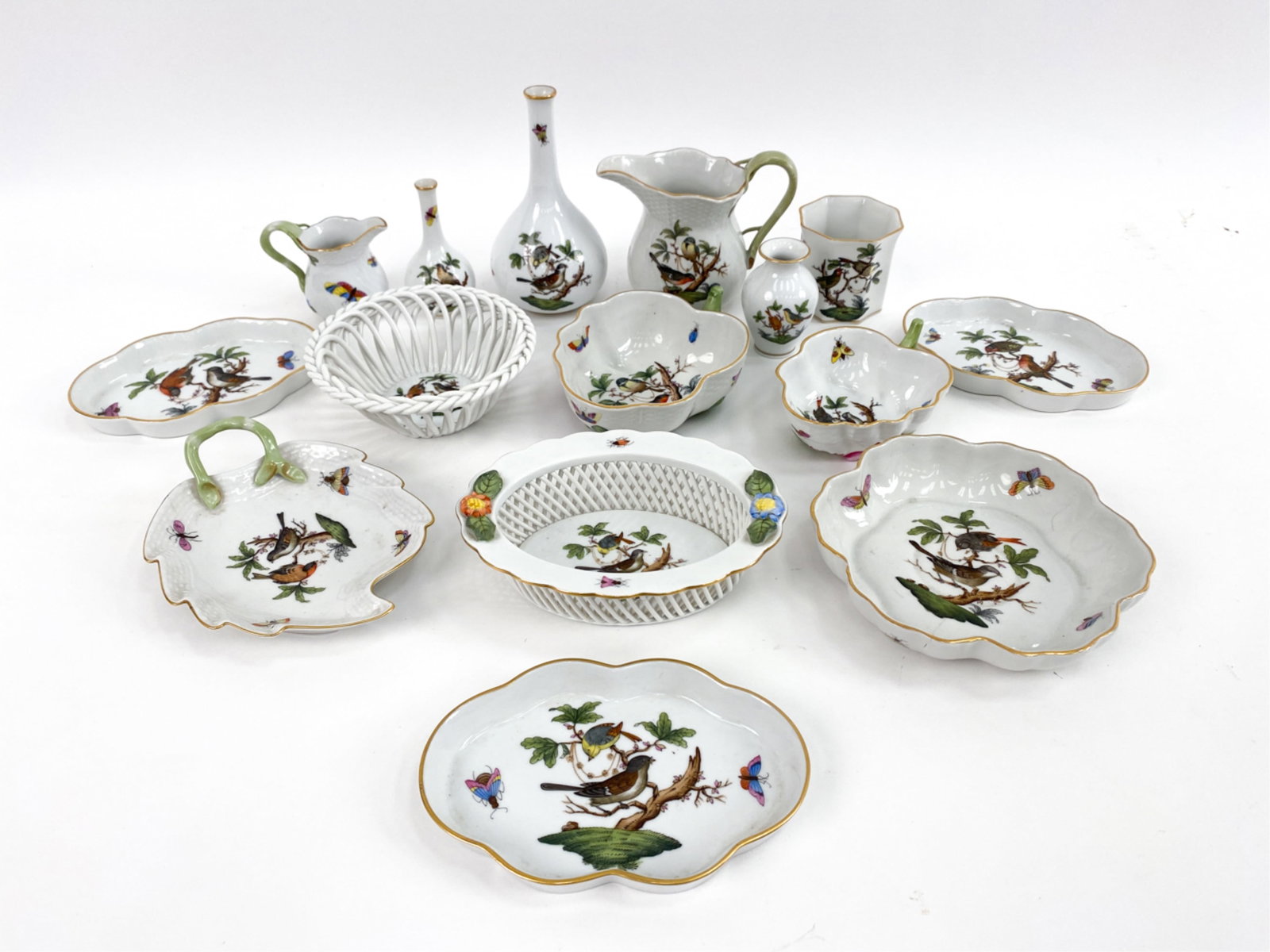 GROUPING OF HEREND ROTHSCHILD BIRDS PORCELAIN (1 of 13)