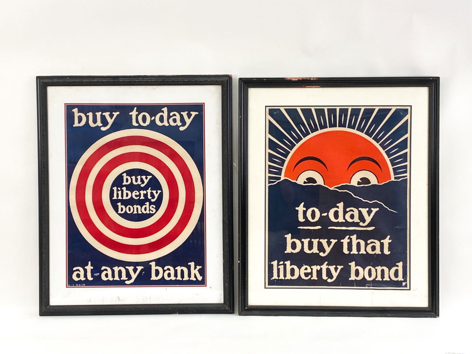 PAIR WWI LIBERTY BOND POSTERS, S. L. BUSH (1 of 7)