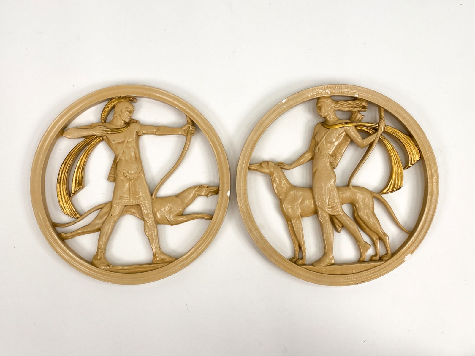 PAIR OF ART DECO-STYLE METAL ARCHITECTURAL MOUNTS (1 of 8)