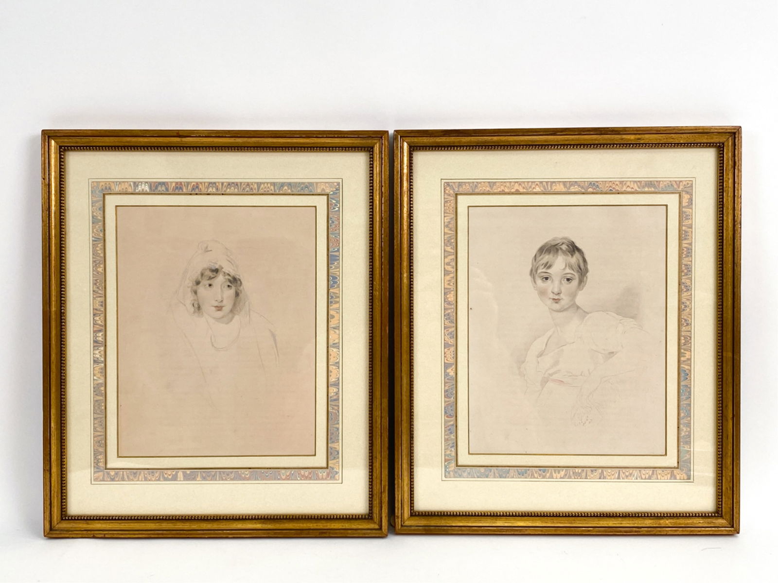 PAIR 19TH CENTURY BRITISH STIPPLE ENGRAVINGS (1 of 7)