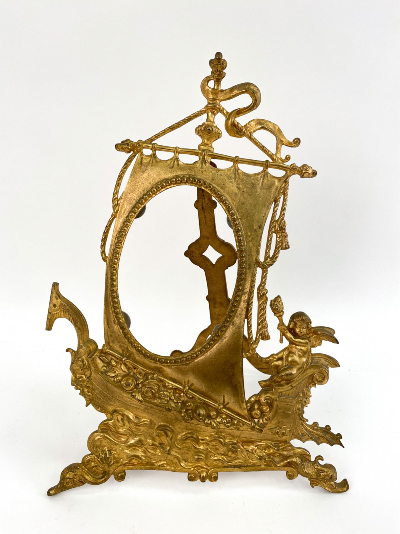 ANTIQUE GILT METAL SHIP FRAME (1 of 12)