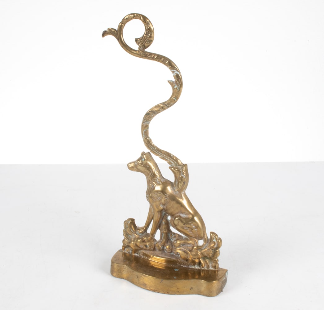 ANTIQUE CAST BRASS RETRIEVER DOG DOORSTOP (1 of 14)
