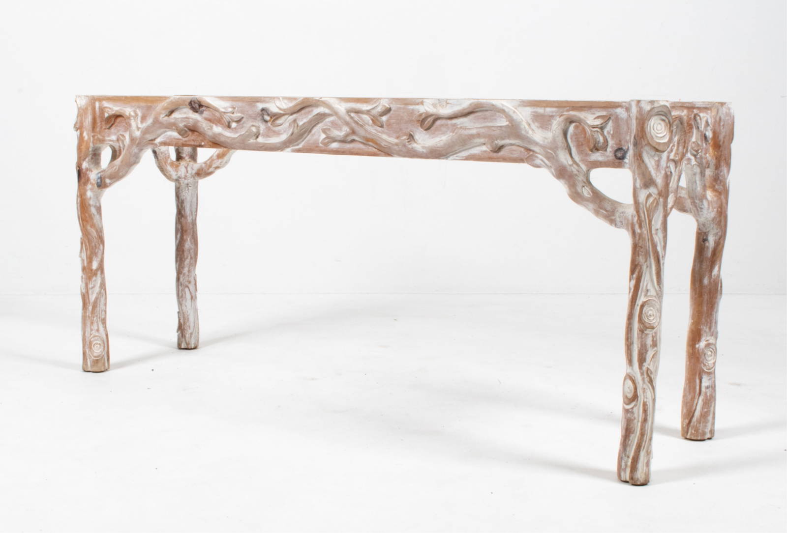 Modern Carved Pine Fauxbois Console Table Base Auction