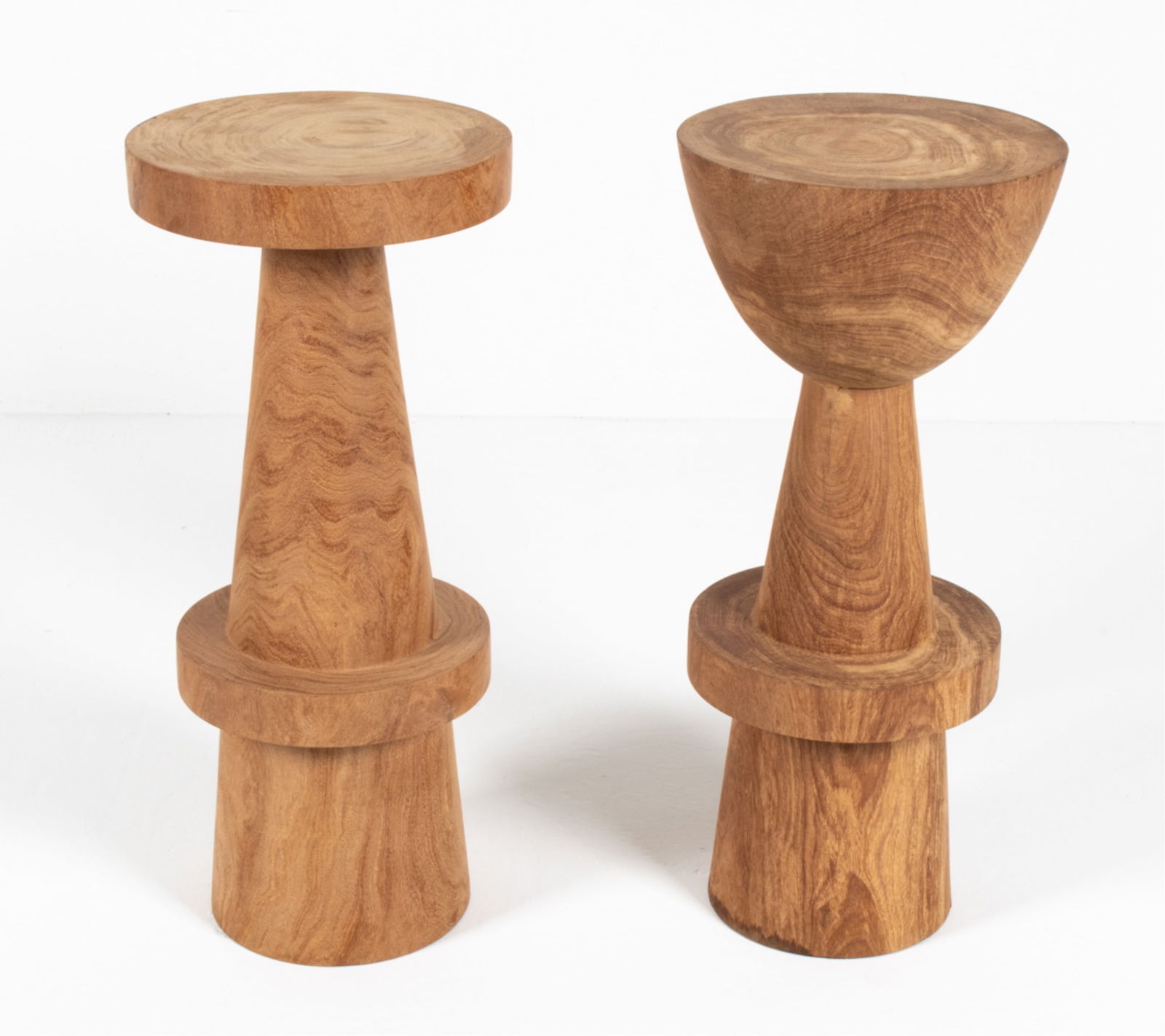 (2) AFRICAN TURNED WOOD ACCENT TABLES OR PEDESTALS (1 of 11)