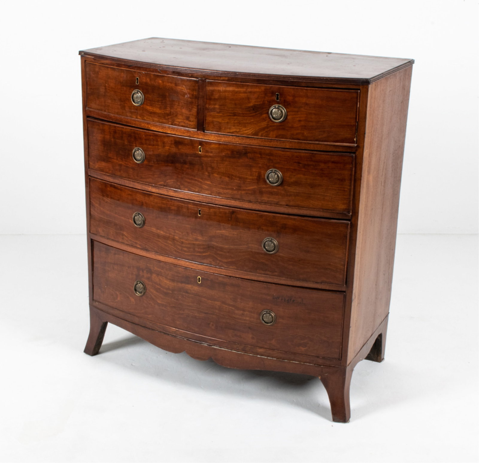 GEORGE III BOW FRONT CHEST OF DRAWERS, C. 1780 (1 of 17)