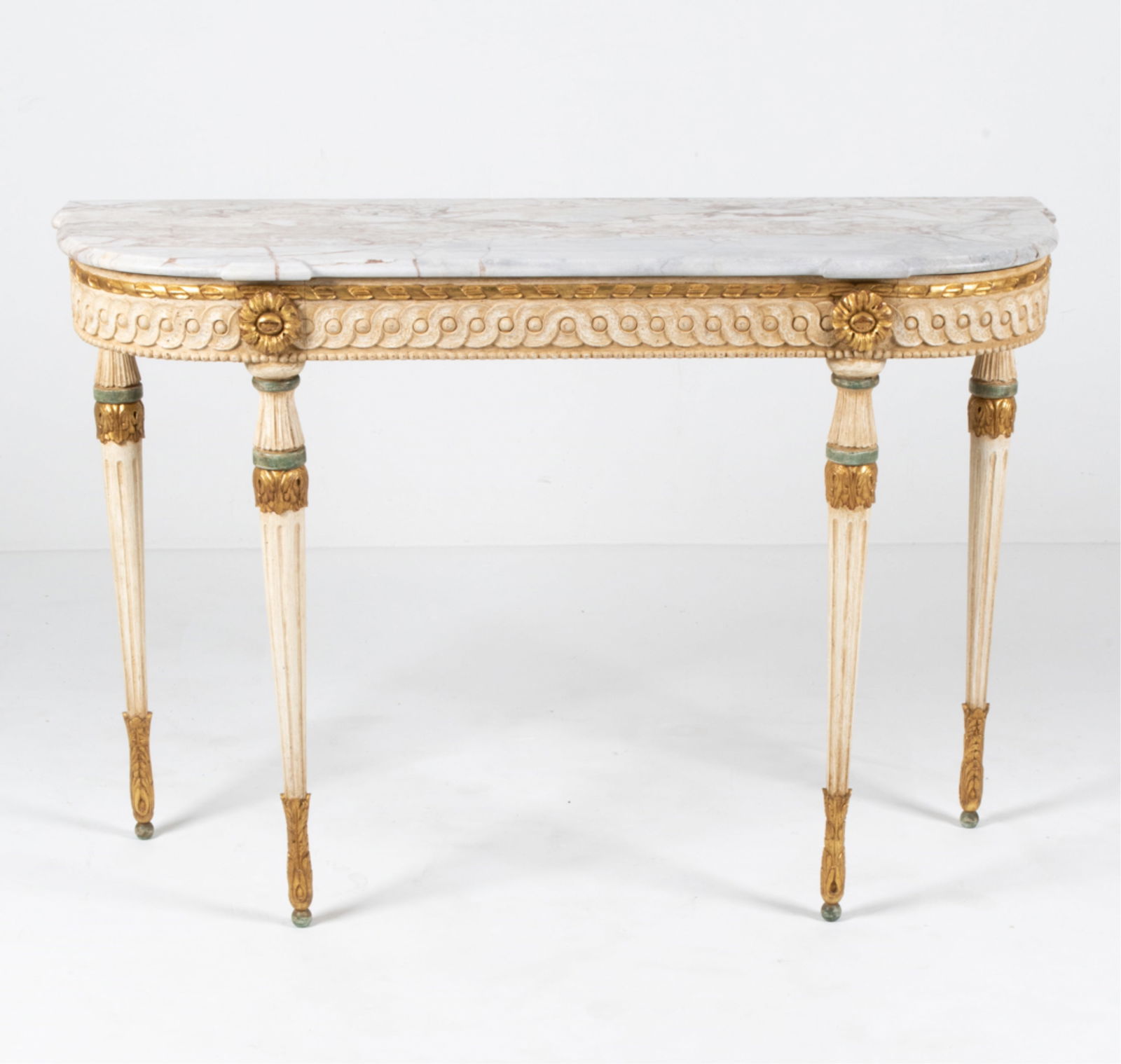 FRENCH PARCEL-GILT MARBLE TOP CONSOLE TABLE (1 of 12)