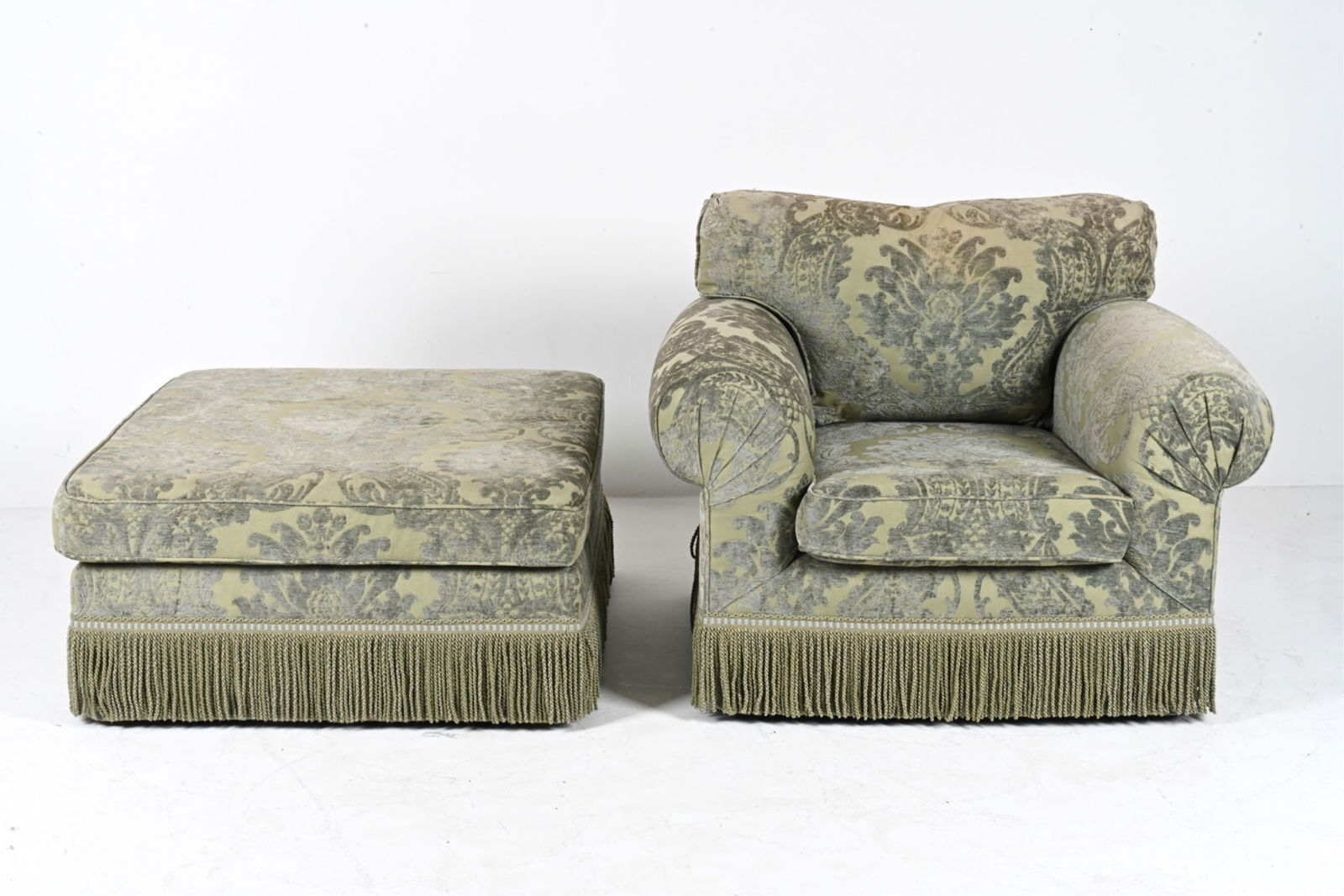 CUSTOM-UPHOLSTERED CLUB CHAIR & OTTOMAN (1 of 13)