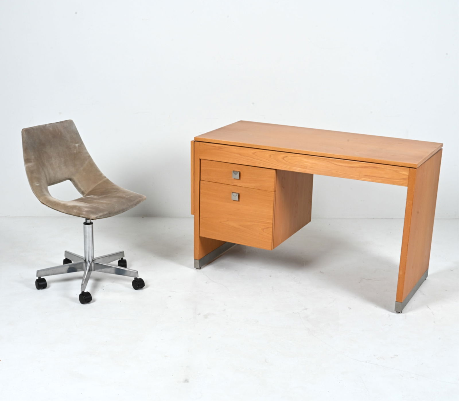 POSTMODERN DROP-LEAF DESK W/ SUEDE CHAIR (1 of 20)