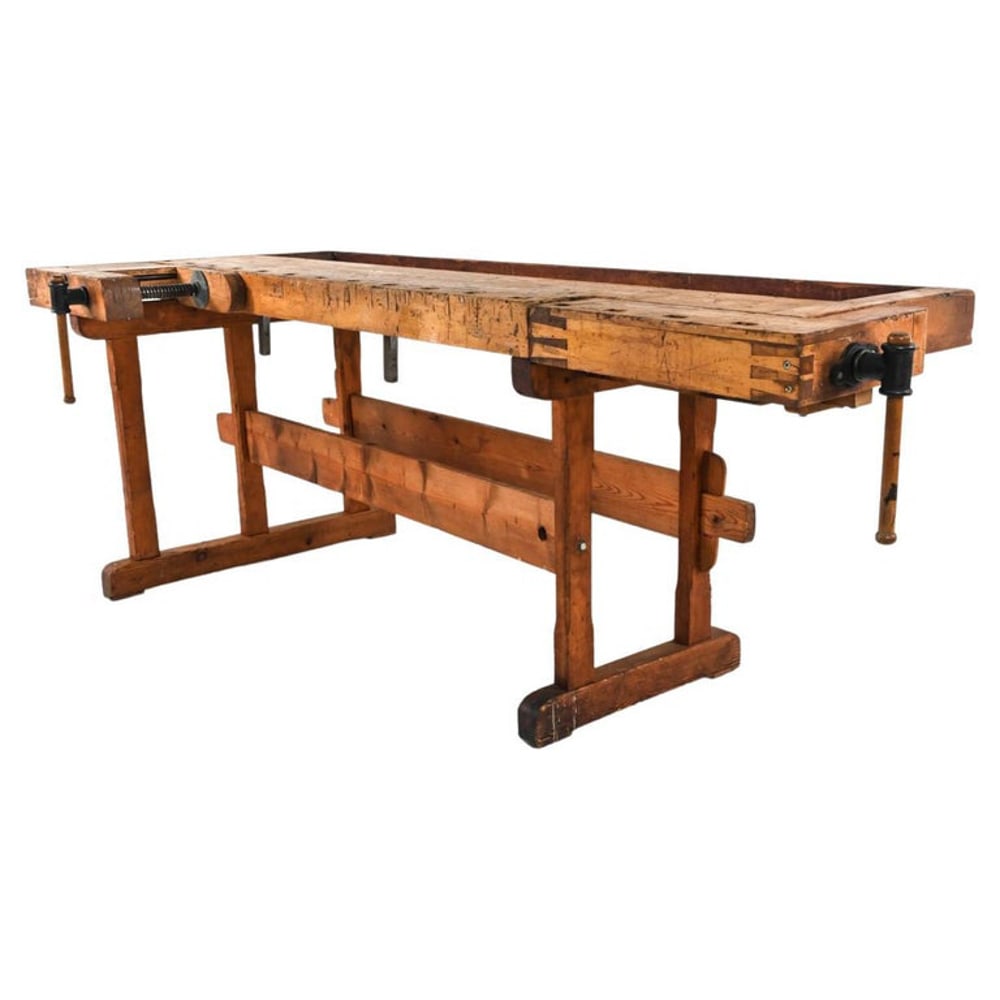 EARLY 20TH C. DANISH CARPENTER'S WORKBENCH TABLE (1 of 16)