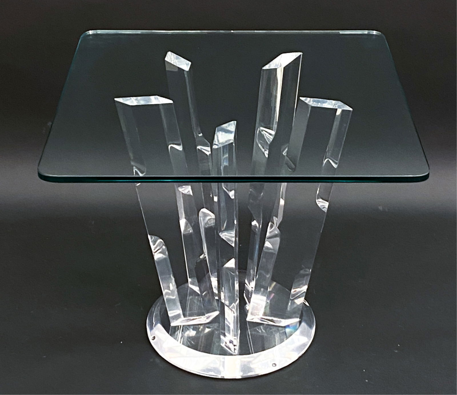 MODERNIST LUCITE STALAGMITE SIDE TABLE (1 of 8)