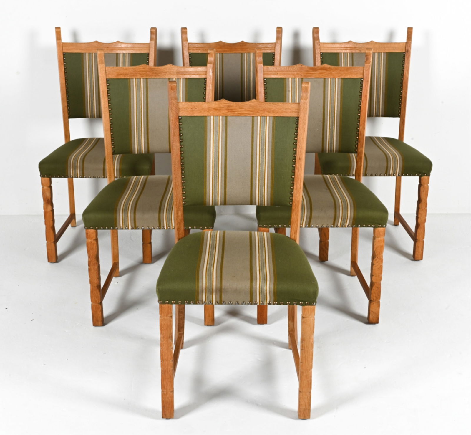 (6) MANNER OF HENNING KJAERNULF OAK DINING CHAIRS (1 of 15)