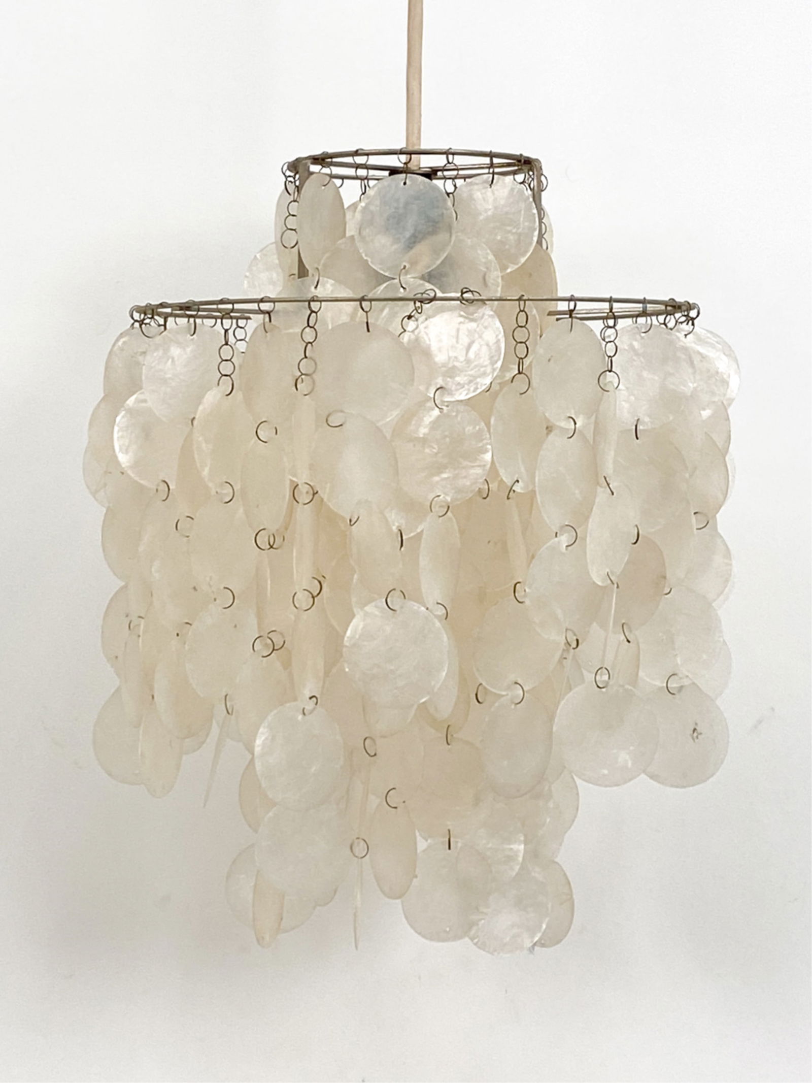 VINTAGE CAPIZ SHELL CHANDELIER VERNER PANTON STYLE (1 of 9)