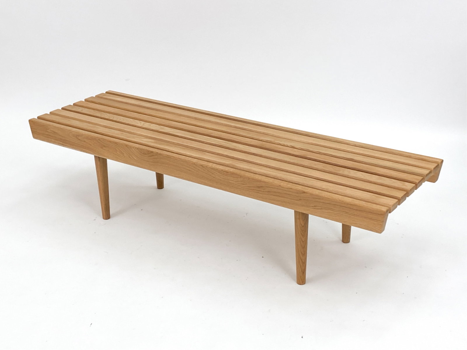 MODERN OAK SLAT BENCH (1 of 10)