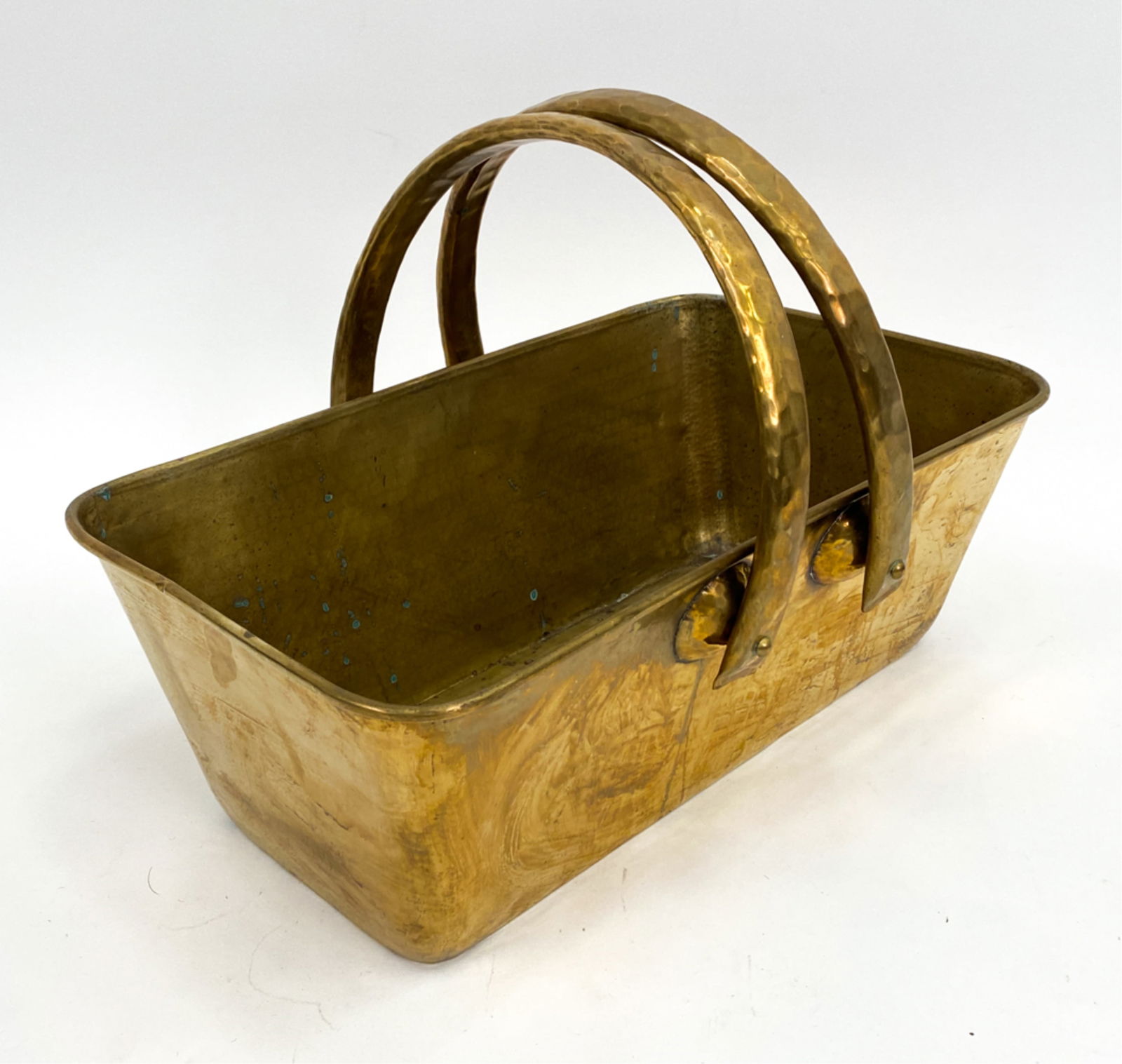 ITALIAN HAMMERED BRASS BASKET (1 of 10)