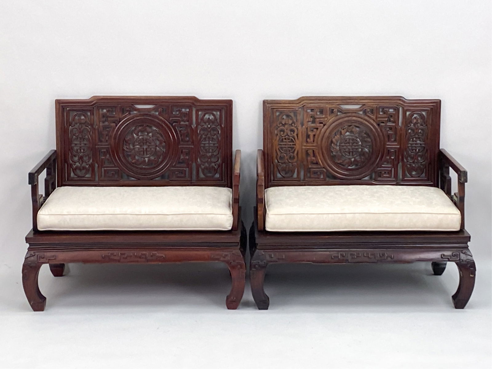 PAIR OF CHINESE ANTIQUE LOW AND WIDE BENCHES (1 of 20)