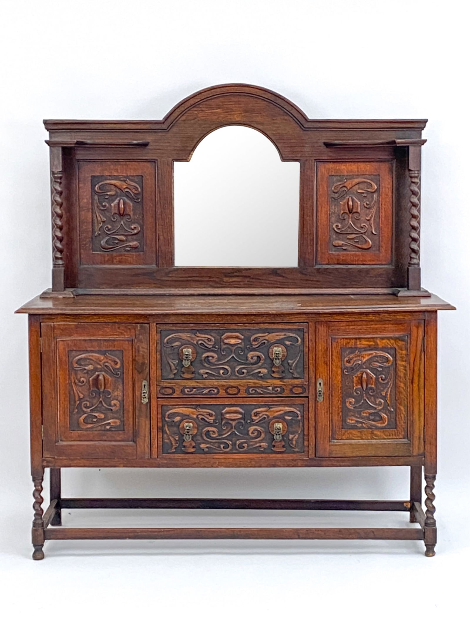 JACOBEAN REVIVAL CARVED SERVER CABINET (1 of 17)