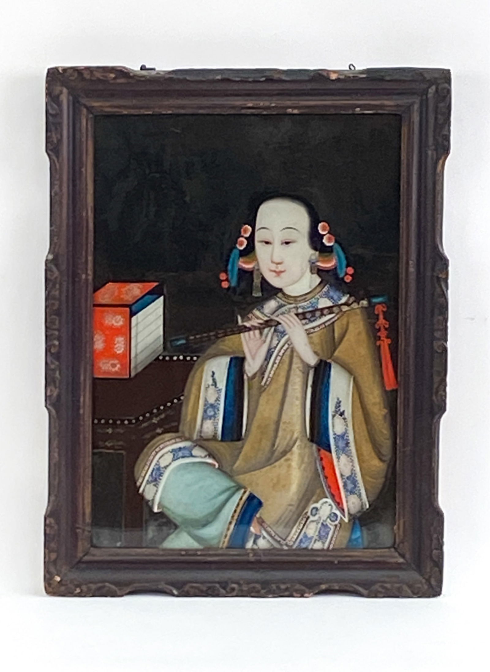 CHINESE QING DYNASTY EXPORT REVERSE GLASS PAINTING (1 of 4)