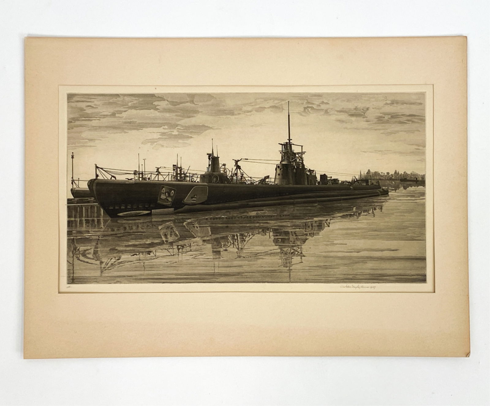 JOHN TAYLOR ARMS ETCHING "SUBMARINE" (1 of 5)