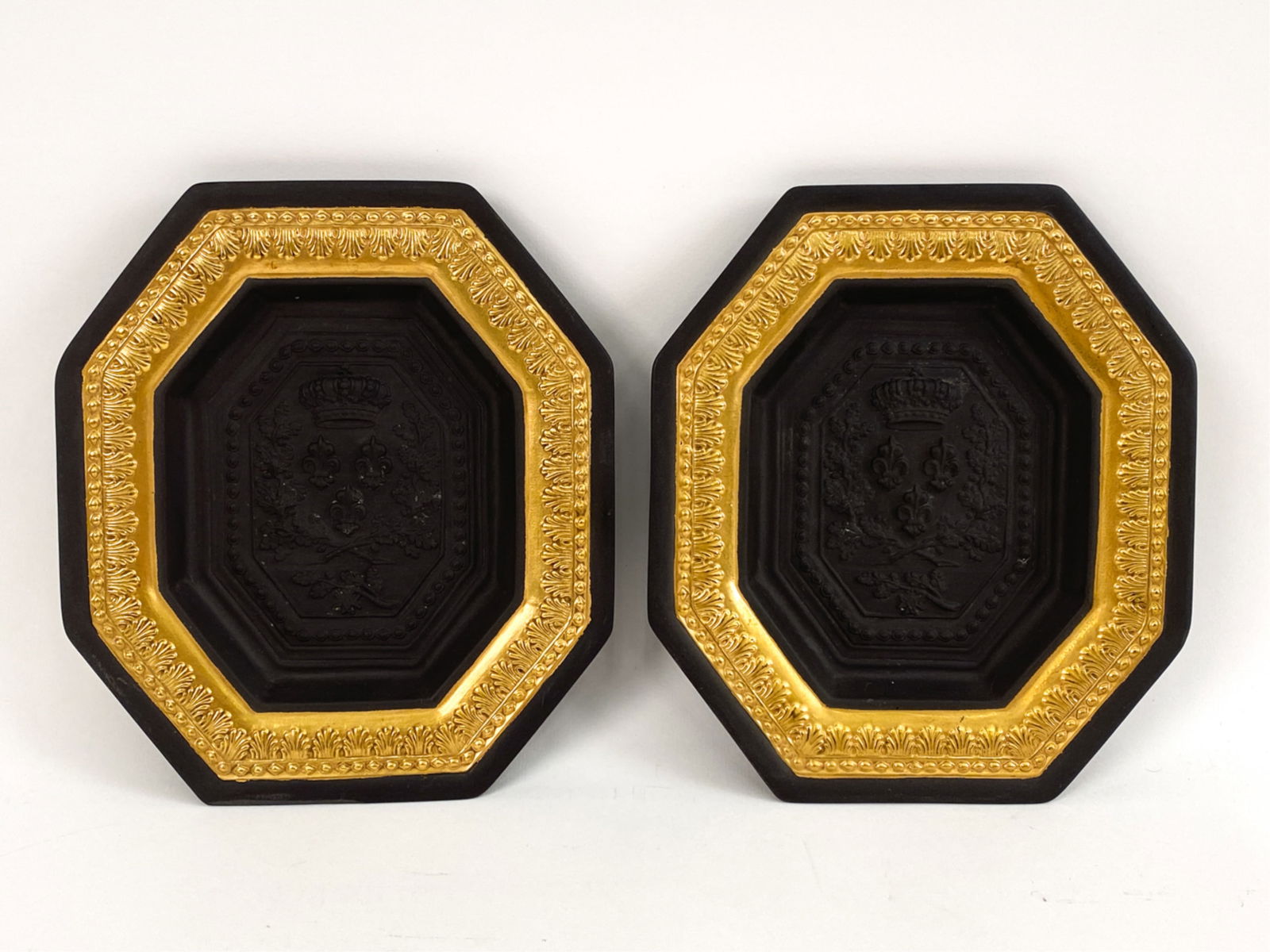 PAIR OF MOTTAHEDEH BLACK BASALT PLAQUES (1 of 8)